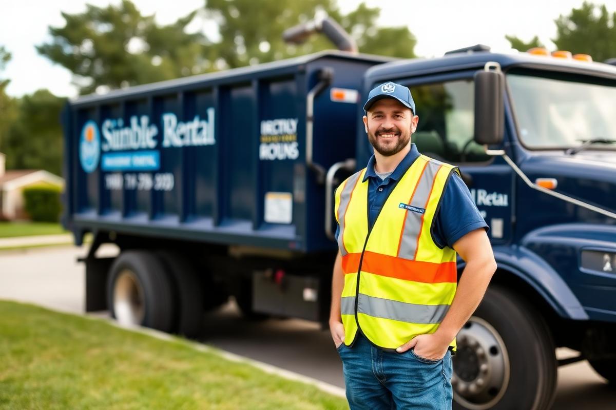 Prime Waste dumpster rental team and roll-off truck in Wylie TX